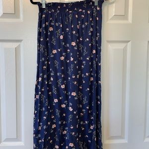 Old navy floral and blue flowy midi skirt